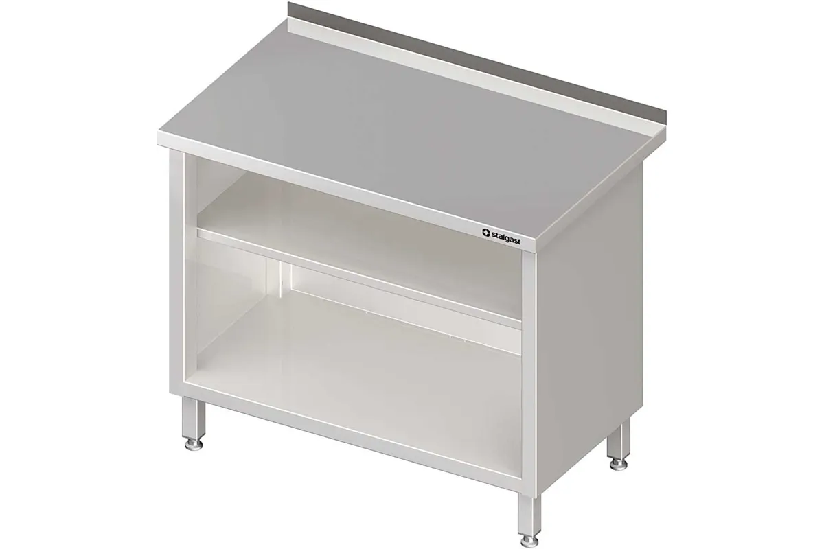 Stół przyścienny, zabudowany z 2-ma półkami 1200x700x850 mm Stalgast 980137120