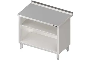 Stół przyścienny, zabudowany z 2-ma półkami 1400x700x850 mm Stalgast 980137140
