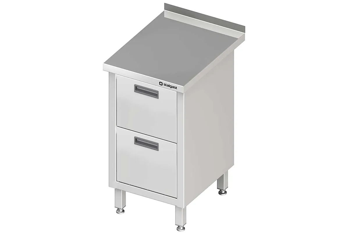 Stół przyścienny z blokiem dwóch szuflad 450x700x850 mm Stalgast 980207455