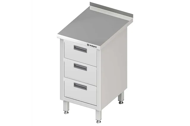 Stół przyścienny z blokiem trzech szuflad 450x600x850 mm Stalgast 980216455
