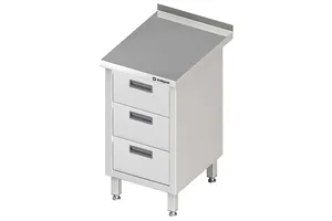 Stół przyścienny z blokiem trzech szuflad 450x700x850 mm Stalgast 980217455