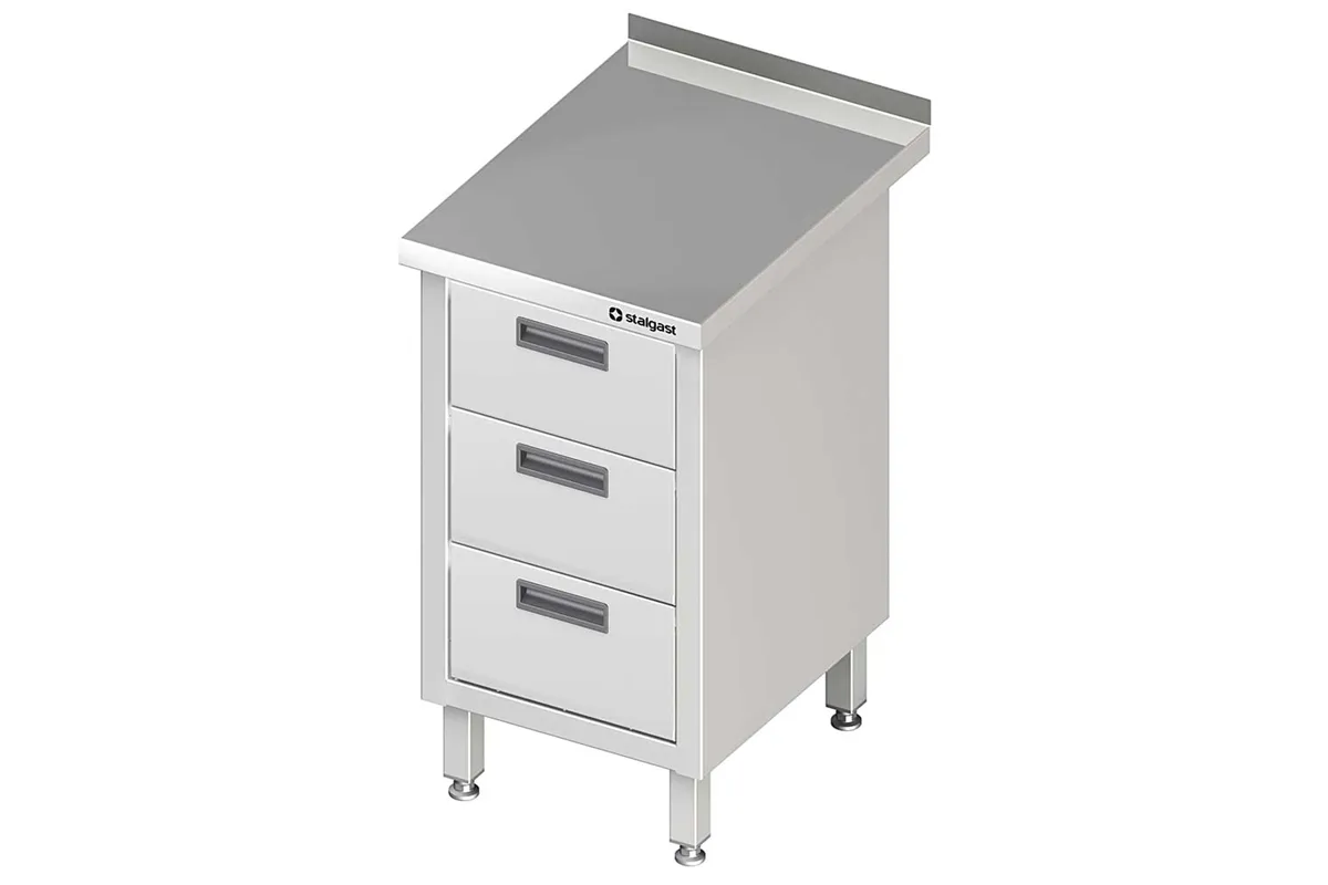 Stół przyścienny z blokiem trzech szuflad 450x700x850 mm Stalgast 980217455
