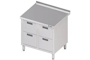 Stół przyścienny z blokiem czterech szuflad 840x700x850 mm Stalgast 980227840