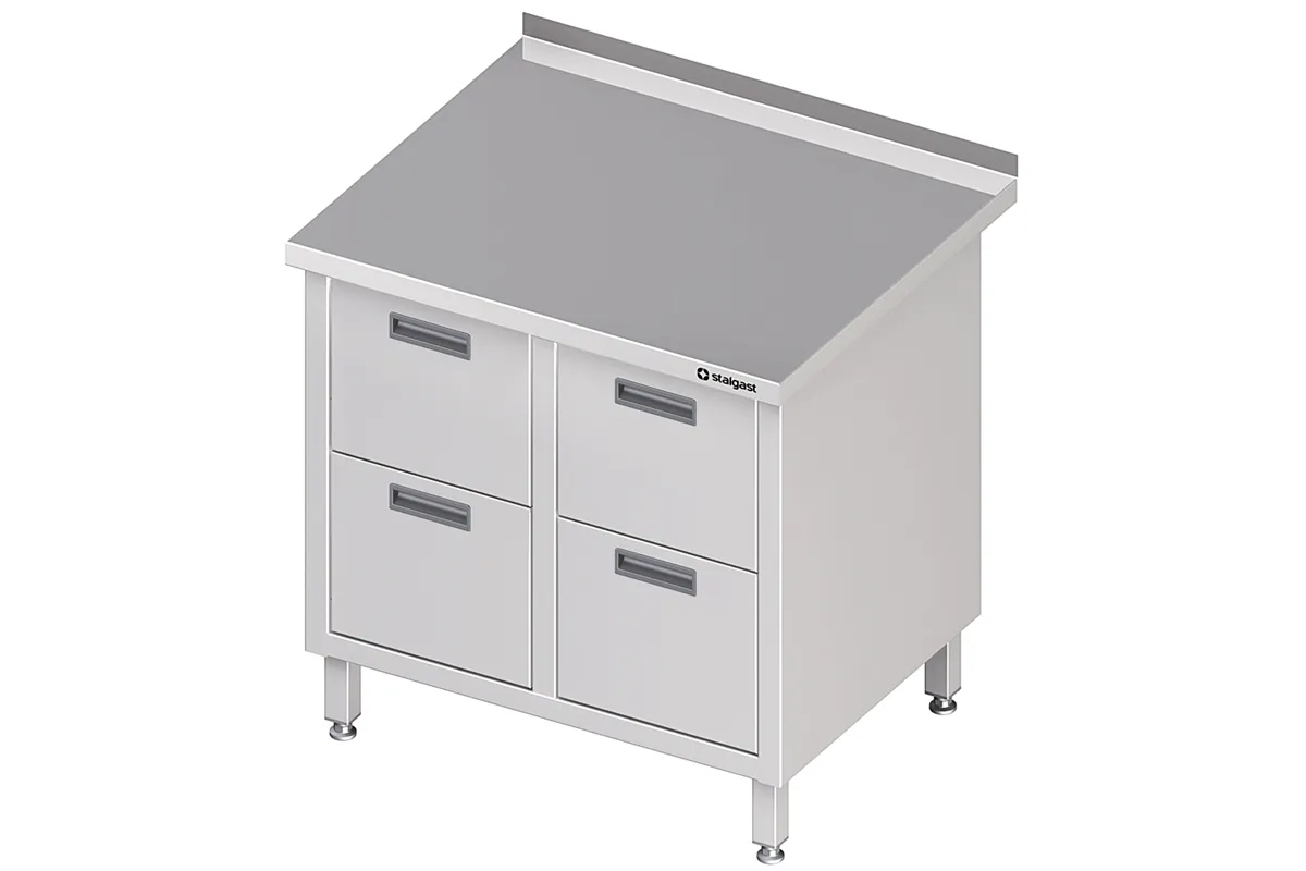 Stół przyścienny z blokiem czterech szuflad 840x700x850 mm Stalgast 980227840