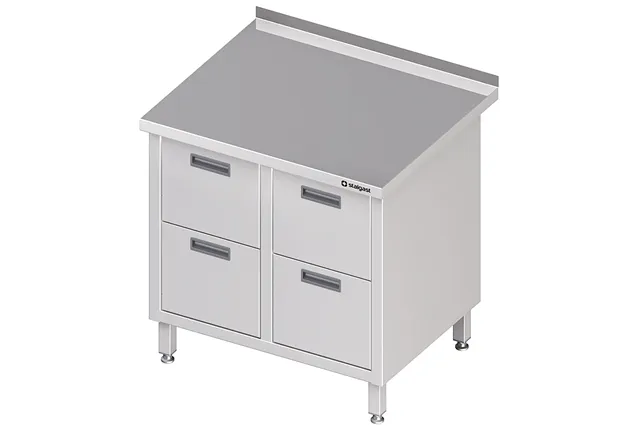 Stół przyścienny z blokiem czterech szuflad 840x700x850 mm Stalgast 980227840