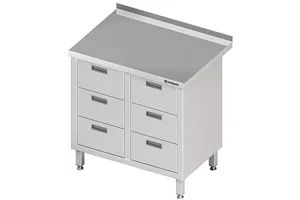 Stół przyścienny z blokiem sześciu szuflad 840x600x850 mm Stalgast 980236840