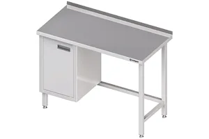 Stół przyścienny z szafką (L),bez półki 1500x600x850 mm Stalgast 980486150