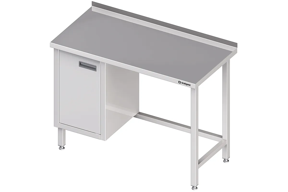 Stół przyścienny z szafką (L),bez półki 1500x700x850 mm Stalgast 980487150