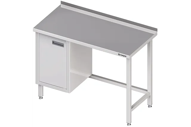 Stół przyścienny z szafką (L),bez półki 1500x700x850 mm Stalgast 980487150