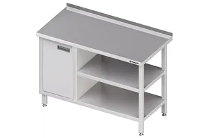 Stół przyścienny z szafką (L),i 2-ma półkami 800x700x850 mm Stalgast 980527080