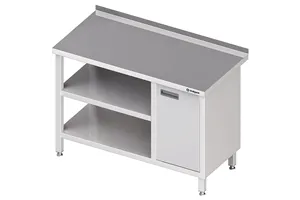 Stół przyścienny z szafką (P),i 2-ma półkami 1800x600x850 mm Stalgast 980536180