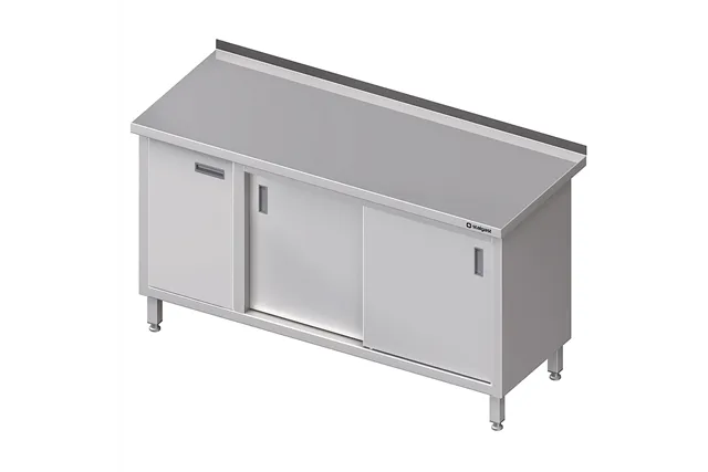 Stół przyścienny z szafką (L),drzwi suwane 1500x600x850 mm Stalgast 980566150