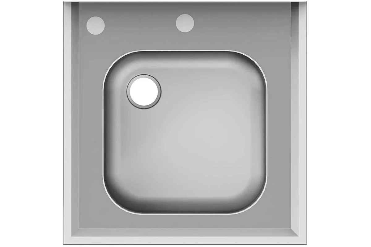 Stół ze zlewem i otworem pod rozdrabniacz, bez półki 600x600x850 mm skręcany Stalgast 980636060