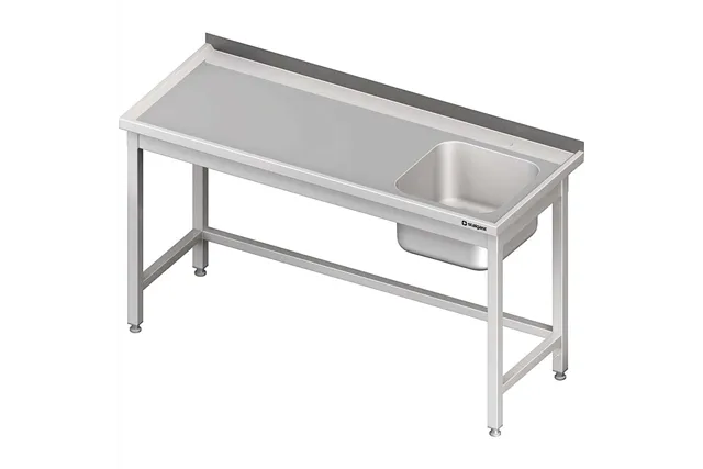 Stół ze zlewem 1-kom.(P),bez półki 1800x700x850 mm Stalgast 980657180