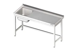 Stół ze zlewem 1-kom.(L),bez półki 1700x600x850 mm Stalgast 980676170
