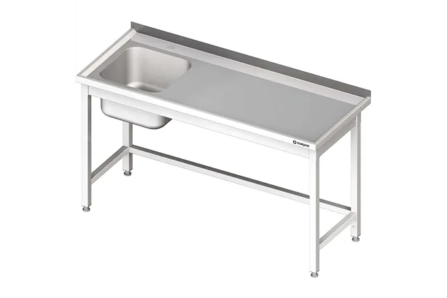 Stół ze zlewem 1-kom.(L),bez półki 1500x700x850 mm Stalgast 980677150