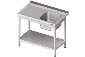 Stół ze zlewem 1-kom.(P),z półką 1700x700x850 mm skręcany Stalgast 980697170