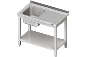 Stół ze zlewem 1-kom.(L),z półką 1800x600x850 mm skręcany Stalgast 980706180