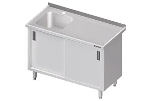 Stół ze zlewem 1-kom.(L),drzwi suwane 1600x700x850 mm Stalgast 980757160