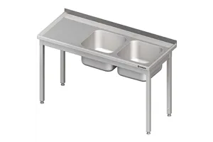 Stół ze zlewem 2-kom.(P),bez półki 1300x700x850 mm skręcany Stalgast 980777130
