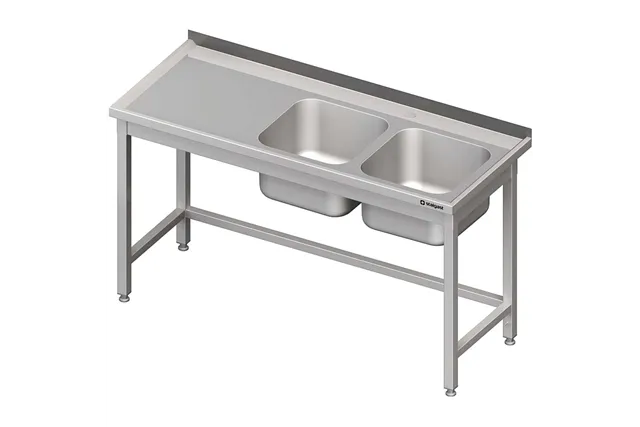 Stół ze zlewem 2-kom.(P),bez półki 1700x700x850 mm Stalgast 980787170