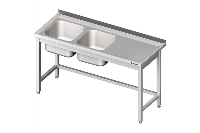 Stół ze zlewem 2-kom.(L),bez półki 1700x600x850 mm Stalgast 980806170