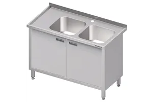 Stół ze zlewem 2-kom.(P),drzwi skrzydłowe 1200x700x850 mm Stalgast 980877120