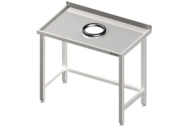 Stół przyścienny bez półki 1800x700x850 mm, z otworem na odpadki Stalgast 980927180