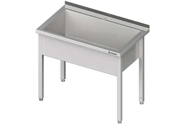 Stół z basenem 1-komorowym spawany 600x600x850 mm h300 mm Stalgast 981336060