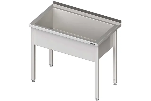 Stół z basenem 1-komorowym spawany 700x700x850 mm h300 mm Stalgast 981337070
