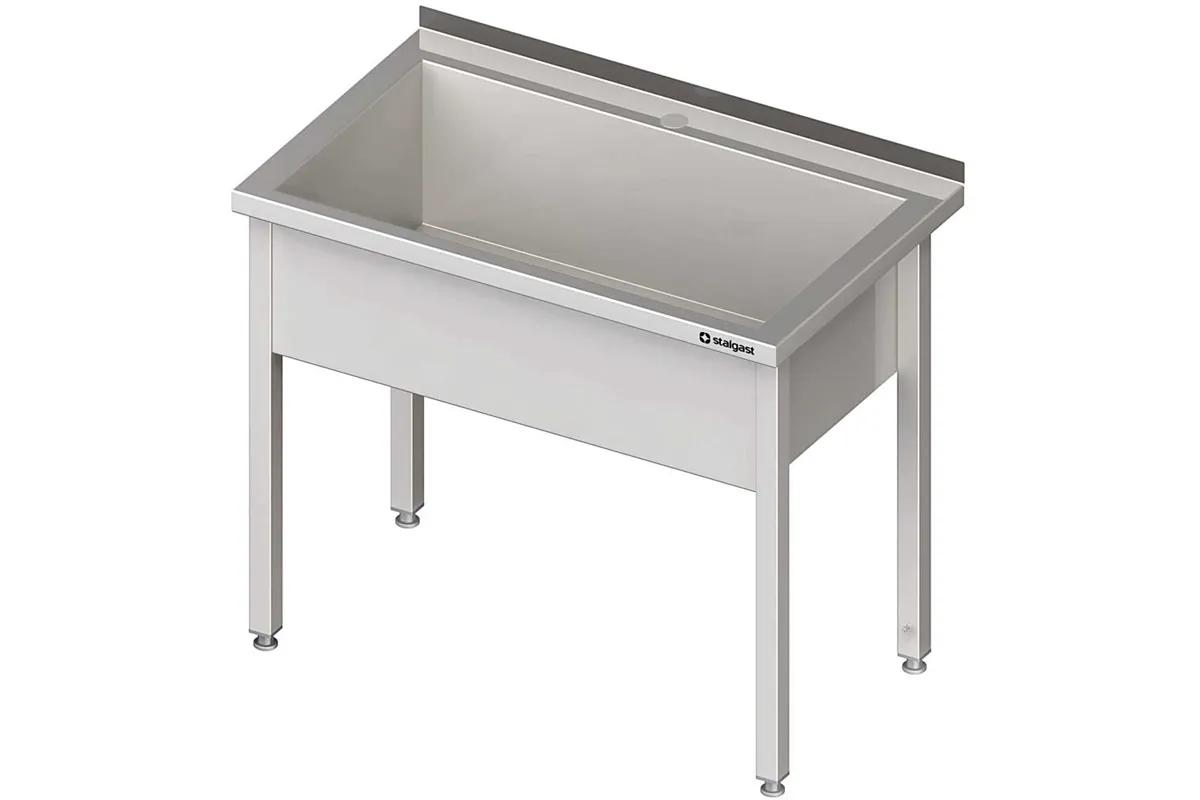 Stół z basenem 1-komorowym spawany 800x700x850 mm h300 mm Stalgast 981337080
