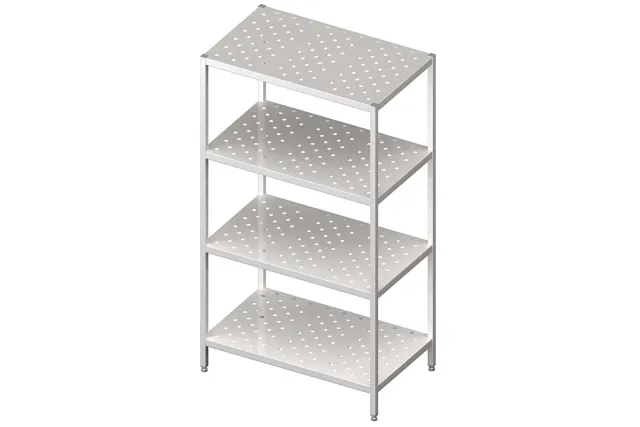 Regał magazynowy,półki perforowane 1400x400x1800 skręcany Stalgast 981864140