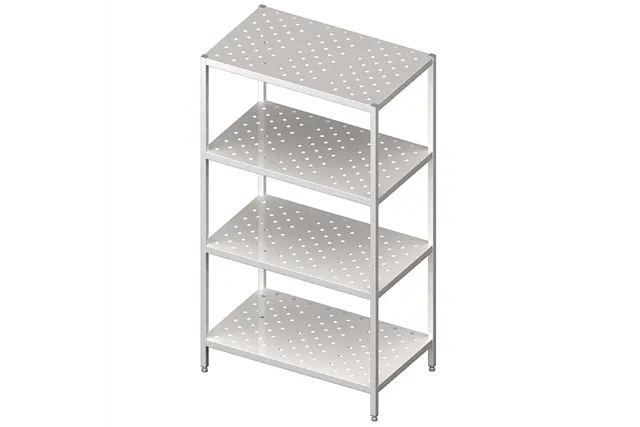 Regał magazynowy,półki perforowane 1400x500x1800 skręcany Stalgast 981865140