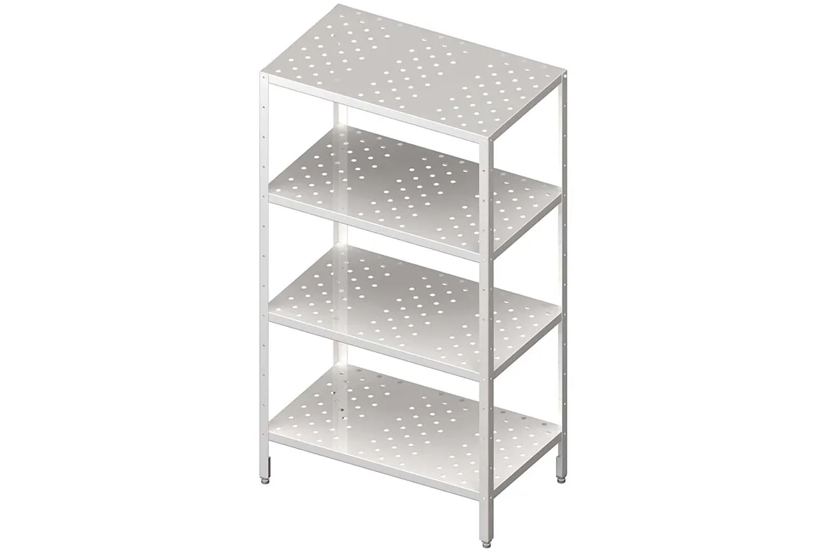 Regał magazynowy,półki perforowane 600x400x1800 skręcany Stalgast 981894060