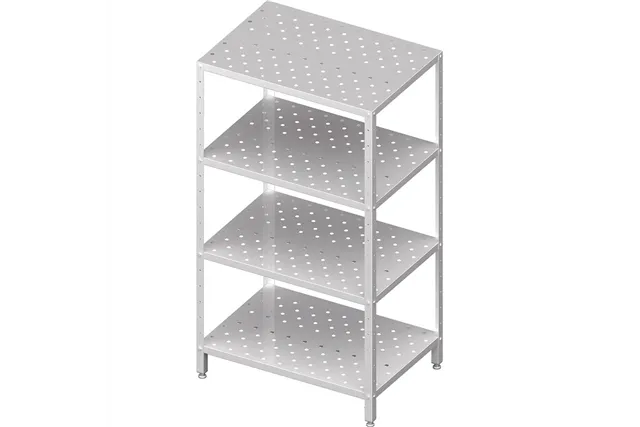Regał magazynowy,półki perforowane 1200x500x1800 skręcany Stalgast 981895120