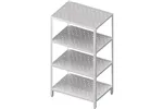 Regał magazynowy,półki perforowane 1400x500x1800 skręcany Stalgast 981895140