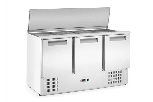 Stół chłodniczy sałatkowy 3-drzwiowy z pokrywą uchylną, Arktic, 219L, 230V/155W, 700x1365x(H)860mm Arktic 236178