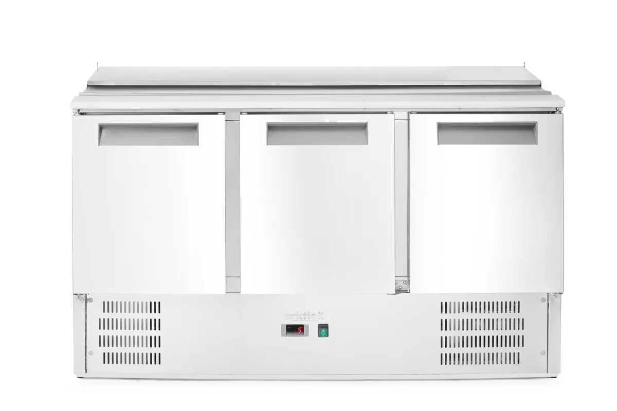 Stół chłodniczy sałatkowy 3-drzwiowy z pokrywą uchylną, Arktic, 219L, 230V/155W, 700x1365x(H)860mm Arktic 236178