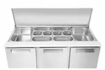 Stół chłodniczy sałatkowy 3-drzwiowy z pokrywą uchylną, Arktic, 219L, 230V/155W, 700x1365x(H)860mm Arktic 236178