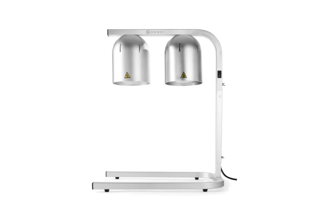 Lampa do podgrzewania potraw, podwójna, srebrny, 230V/250W, 453x360x790mm HENDI 273906
