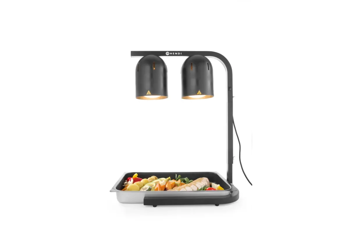 Lampa do podgrzewania potraw, podwójna, czarny, 230V/250W, 453x360x790mm HENDI 273913