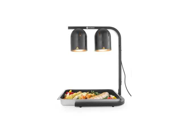Lampa do podgrzewania potraw, podwójna, czarny, 230V/250W, 453x360x790mm HENDI 273913