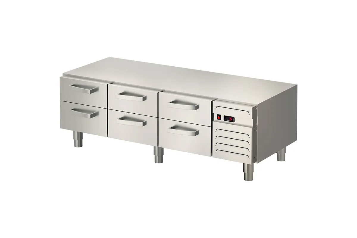 Podstawa chłodnicza, linia "700", 1600x690x580 mm, 6 szuflad GN 1/1, V 155 l Stalgast 887137
