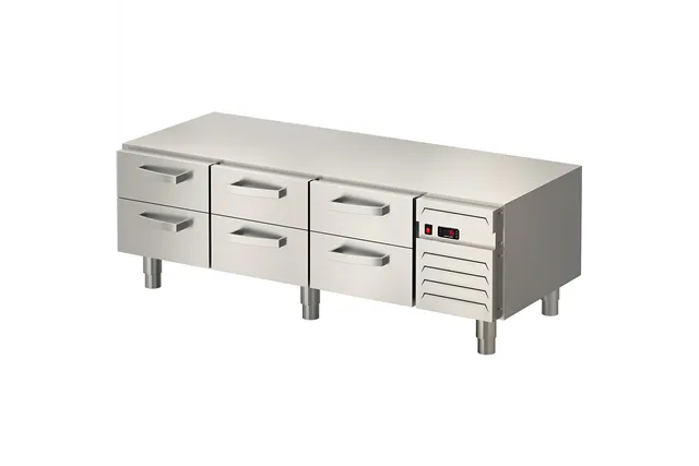 Podstawa chłodnicza, linia "700", 1600x690x580 mm, 6 szuflad GN 1/1, V 155 l Stalgast 887137