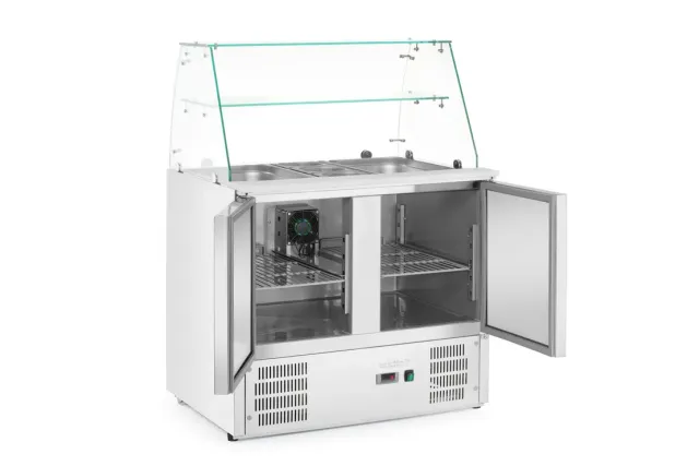 Stół chłodniczy sałatkowy z nadstawą, stół dwukomorowy, 146L, 230V/145W, 695x900x(H)1270mm Arktic
