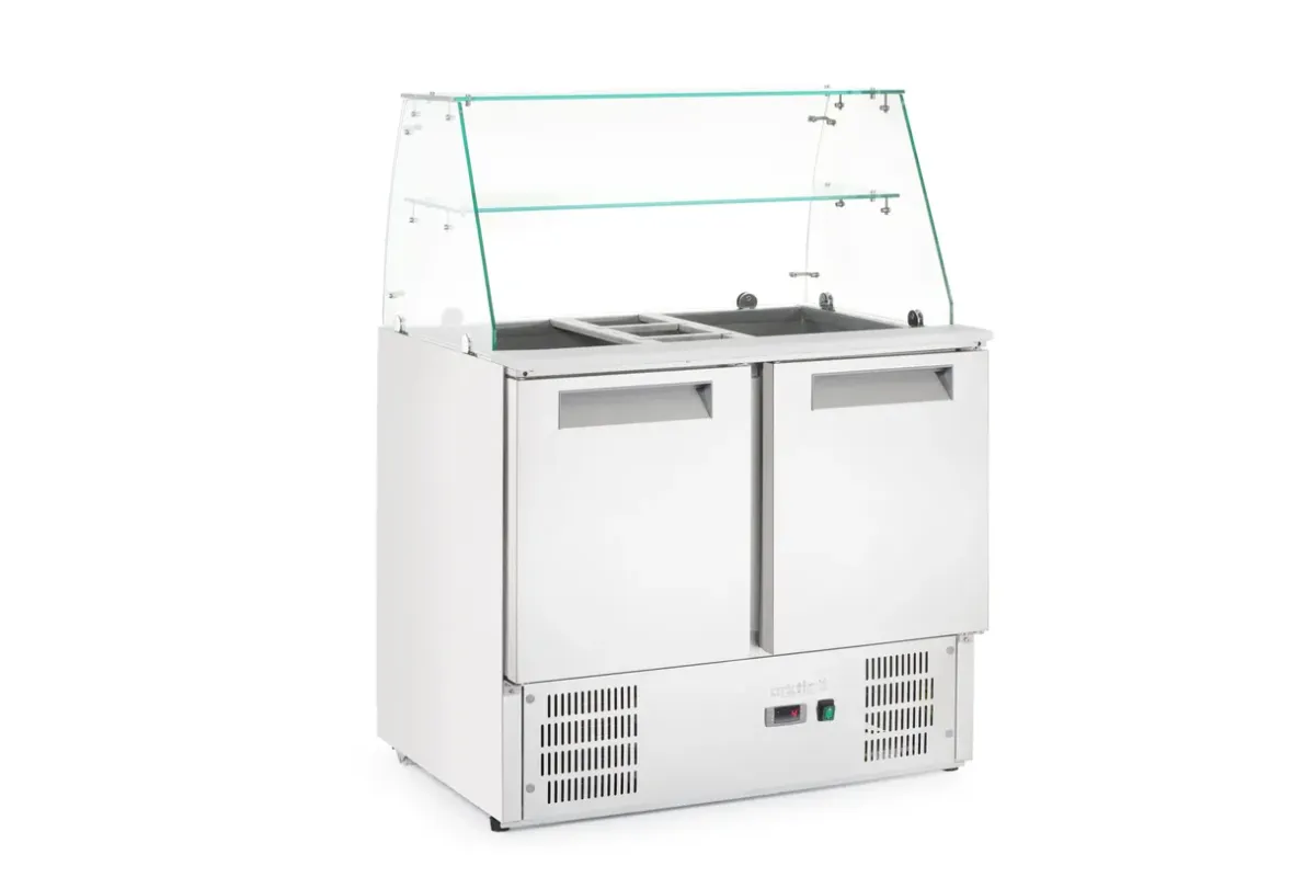 Stół chłodniczy sałatkowy z nadstawą, stół dwukomorowy, 146L, 230V/145W, 695x900x(H)1270mm Arktic