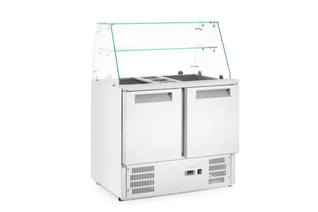 Stół chłodniczy sałatkowy z nadstawą, stół dwukomorowy, 146L, 230V/145W, 695x900x(H)1270mm Arktic