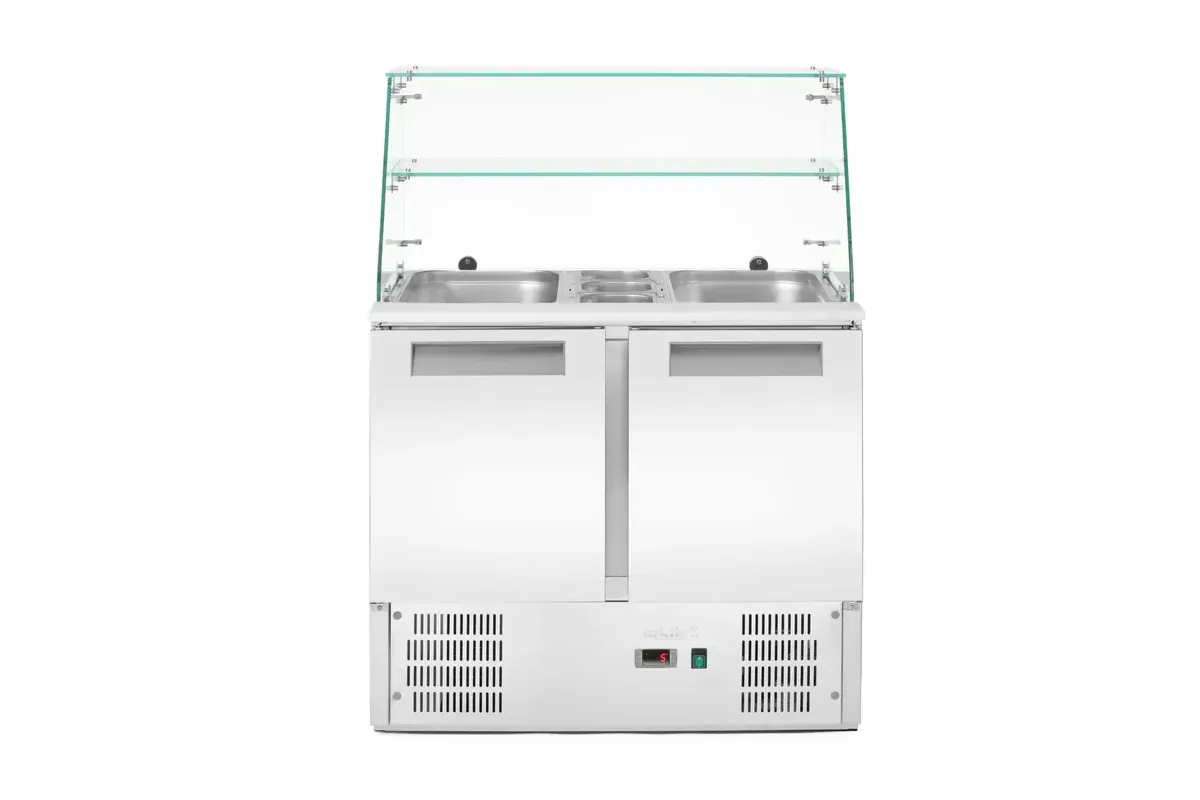Stół chłodniczy sałatkowy z nadstawą, stół dwukomorowy, 146L, 230V/145W, 695x900x(H)1270mm Arktic