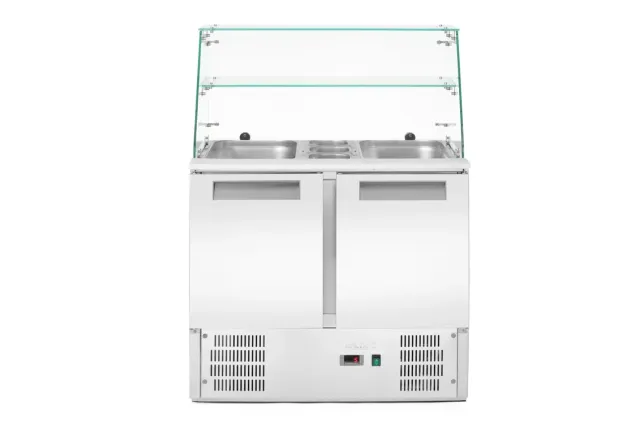 Stół chłodniczy sałatkowy z nadstawą, stół dwukomorowy, 146L, 230V/145W, 695x900x(H)1270mm Arktic