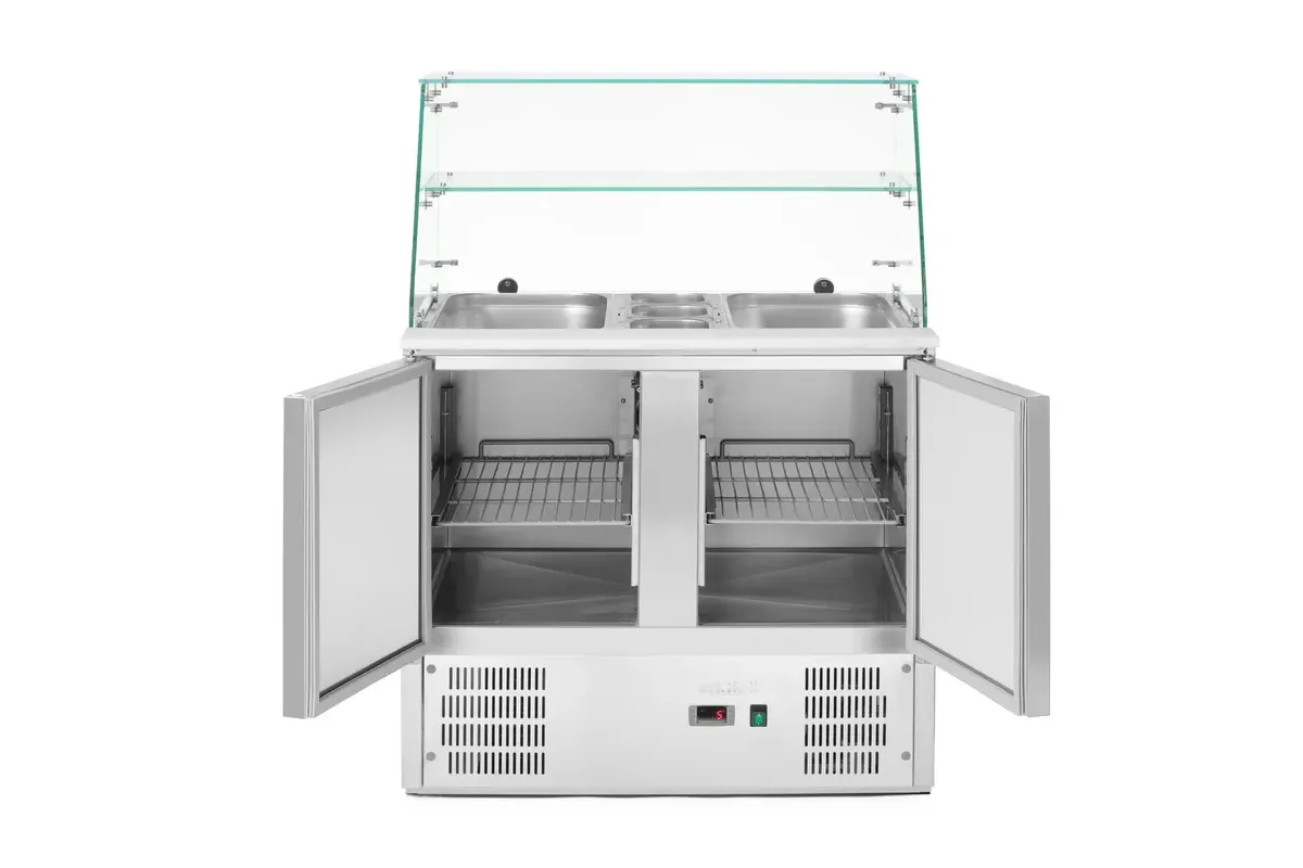 Stół chłodniczy sałatkowy z nadstawą, stół dwukomorowy, 146L, 230V/145W, 695x900x(H)1270mm Arktic